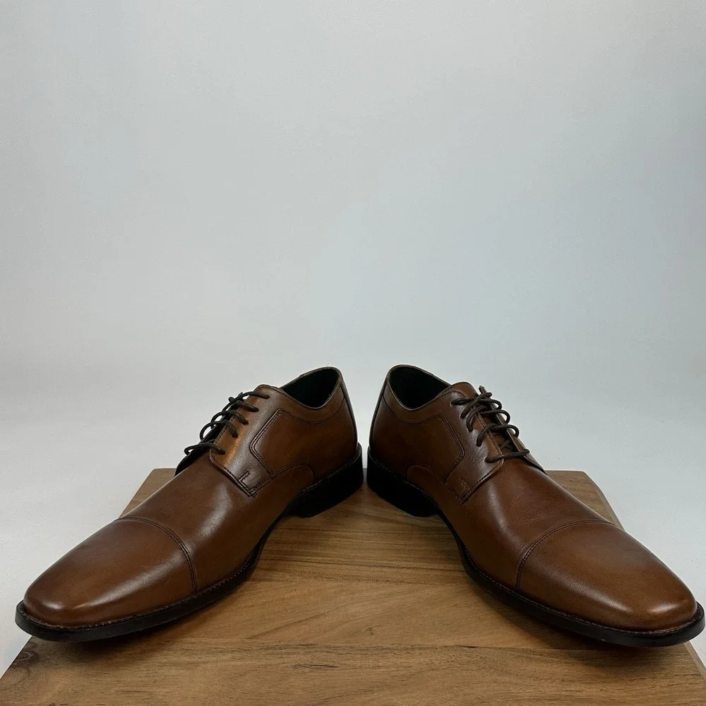 New Mens Johnston & Murphy Novick Cap Toe Oxfords‎ Leather Dress Shoes Sz 16 D